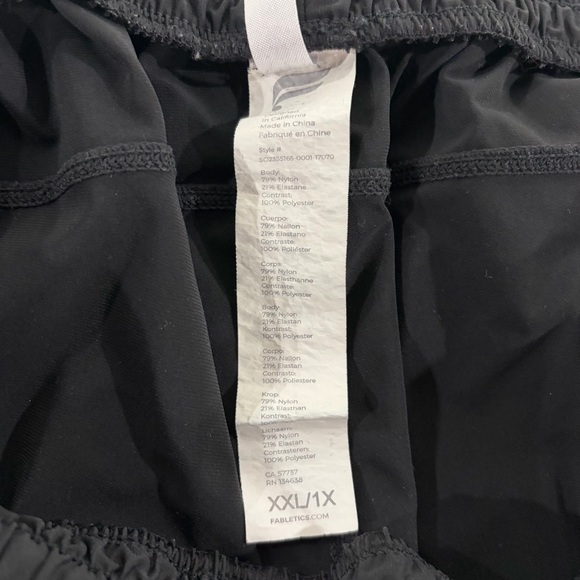 Fabletics Black Athletic Shorts with Drawstring and Zippered Pockets - Picture 5 of 7